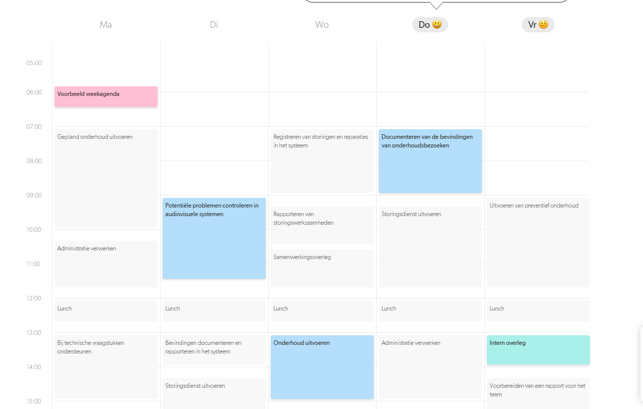Vacature service technicus weekplanning